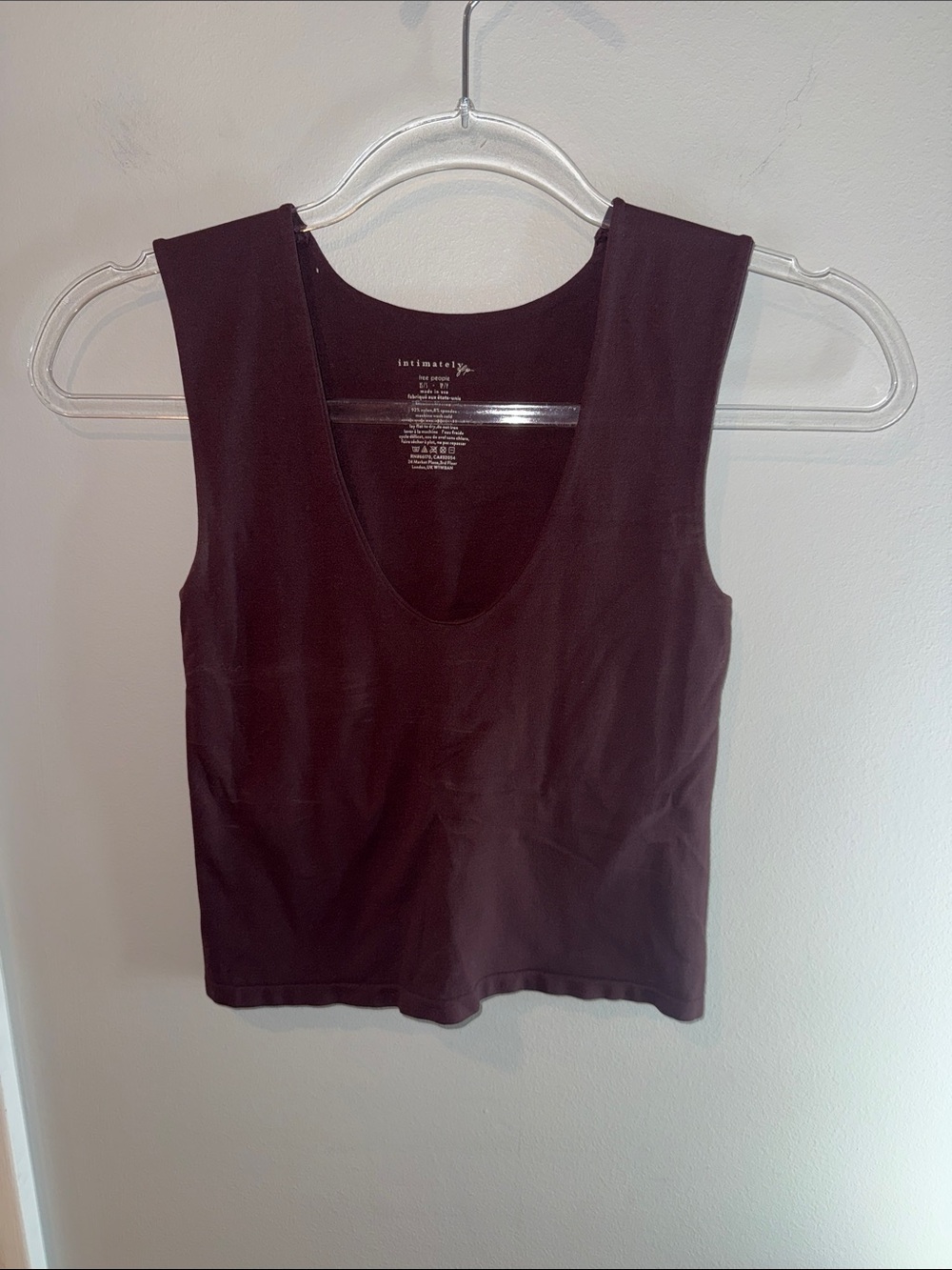 Free People Scoop Neck Crop Tank - Plum